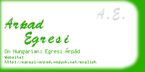 arpad egresi business card