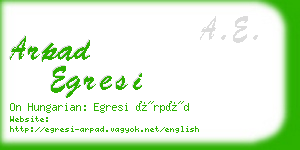 arpad egresi business card